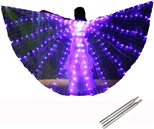 Vista 8 de Alas LED Isis Glow Light Up Disfraces LED Performance Carnaval Capa para EDC Azul