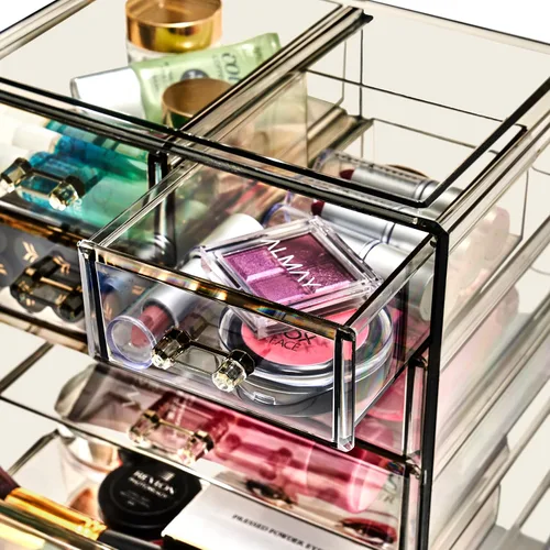 Vista 5 de Sorbus Cosmetics - Cosmetiquero grande para maquillaje y joyas; elegante para colocar sobre el tocador o en el baño