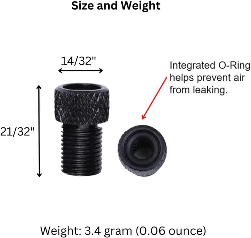 Vista 5 de Presta to Schrader - Adaptador de válvula para bicicleta, neumático de válvula Presta inflado con compresor de aire o bomba de bicicleta regular, 6