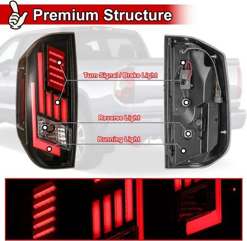 Vista 5 de Nixon Offroad Luces traseras para Toyota Tundra 2014 2015 2016 2017 2018 2019 2020 2021 Luces traseras LED Luces traseras Conjunto de luces traseras