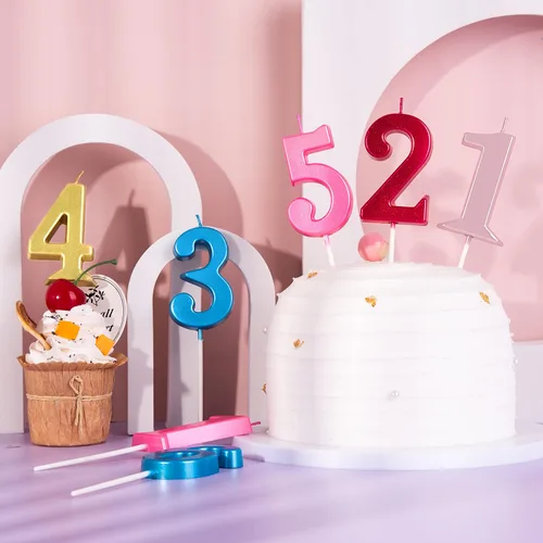 Vista 6 de PHD CAKE Velas de Cumpleaños de Oro Moderno Número 0 de 2.76 Pulgadas, Velas de Número Dorado, Velas de Número para Pastel, Celebración de Fiesta