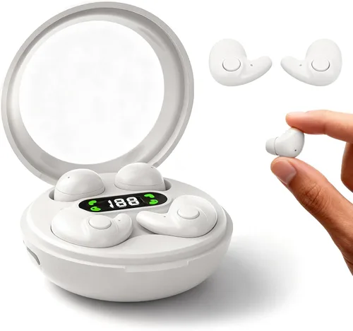 Vista 9 de Auriculares pequeños invisibles de sueño plano, auriculares inalámbricos Bluetooth para dormir, micro pequeños y discretos para dormir de lado
