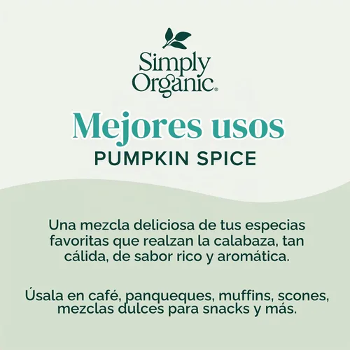 Vista 3 de Simply Organic Especias de calabaza, certificado orgánico, kosher 1.94