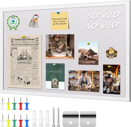 Vista 12 de ORIENTOOLS Tablero de corcho de 18 x 24, marco de madera, pin colgante