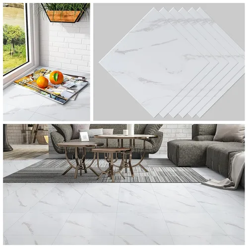 Vista 19 de CHICHOME Paquete de 6 azulejos de suelo impermeables de 12 x 12 pulgadas para despegar y pegar, azulejos de vinilo autoadhesivos extraíbles