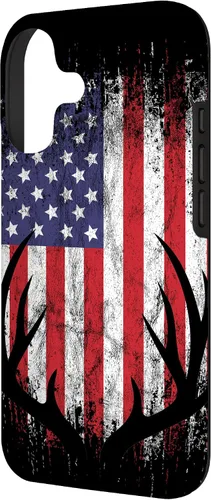 Vista 2 de Deer Hunting American Flag Whitetail Buck Antlers Case for iPhone 17