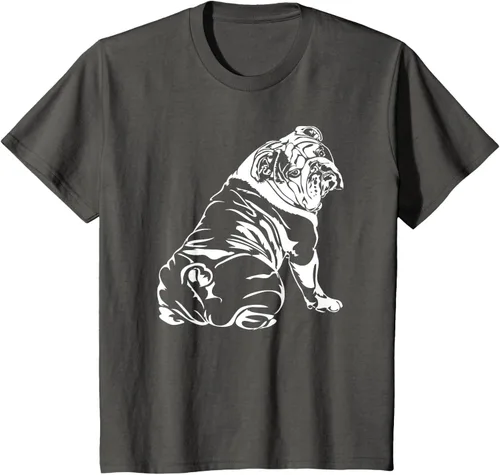 Vista 76 de Gracioso Bulldog Inglés playera perro Hund playera regalo, Azul (Heather blue)
