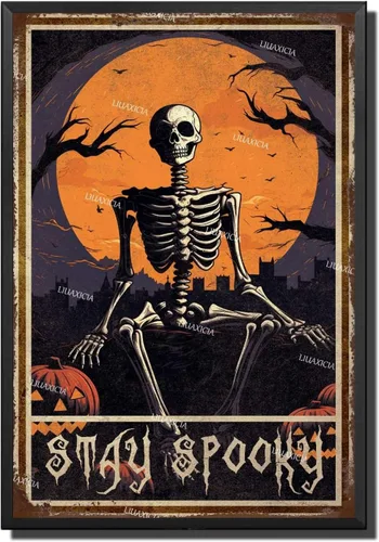 Vista 7 de Letrero decorativo de metal Salem Sanctuary for Wayward Cats Cat Halloween para bares, restaurantes, bares, hoteles, zoológicos, cafeterías, 8.00 x