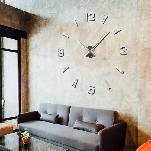 Vista 8 de Reloj de pared DIY, cronometrador analógico sin marco estilo 3D para el hogar, sala de estar, dormitorio, oficina, decoración moderna de la casa a