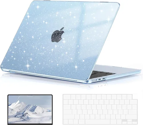 Vista 21 de EooCoo - Funda para MacBook Air de 15 pulgadas M5 M4 M3 M2 2026-2023, color negro cristal Easy to Install, Sturdy, Plastic Hard Shell Case &