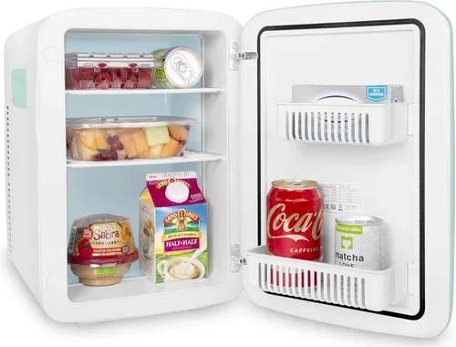 Vista 6 de Cooluli minirefrigerador de 15 L para habitación, auto, escritorio de oficina y dormitorio universitario; enfriador y calentador portátil de 12 V