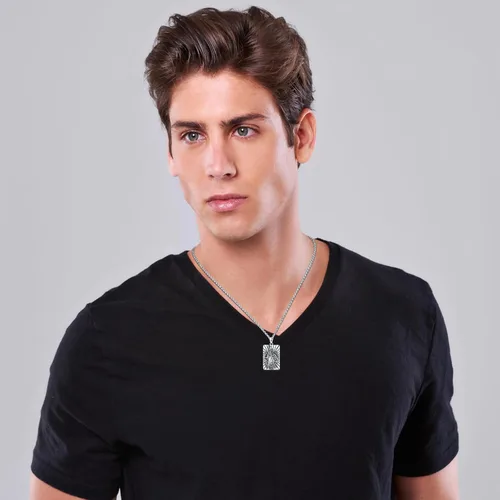 Vista 4 de Collar con medalla de San Patrón, plata de ley 925, collar con colgante de protección, joyería católica, regalos para hombres y mujeres