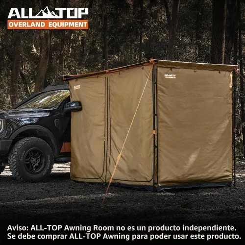 Vista 7 de ALL-TOP Toldo con suelo de 6.6 x 8.2 pies, tienda de campaña Oxford 420D Rip-Stop con malla resistente a los insectos, refugio solar impermeable