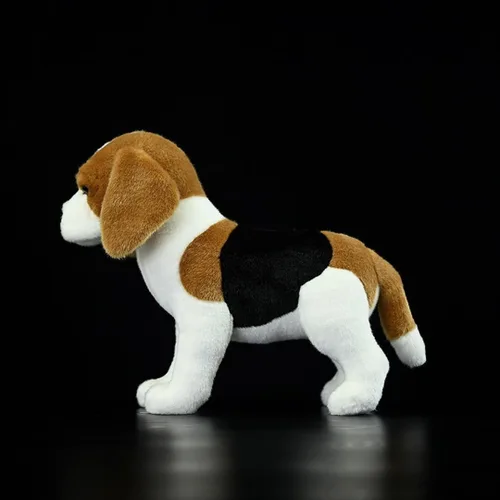 Vista 4 de Almohada de peluche realista Beagle de 11.4 pulgadas, grande, para perro de peluche Lindo cachorro animal, decoración del hogar