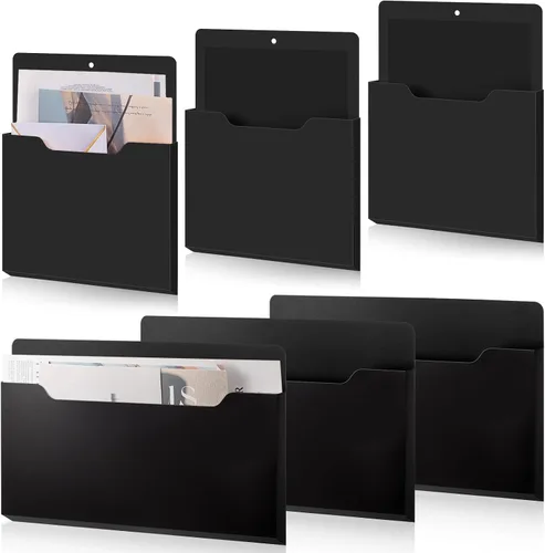 Vista 28 de Fuutreo Organizador magnético de archivos de pared, 6 unidades, soporte magnético para archivos de pared, frigorífico, revistas, papel para cartas