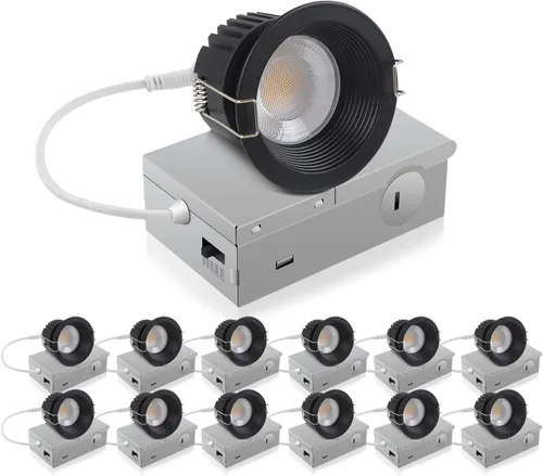 Vista 14 de Adetu lámpara de techo empotrable antirreflejos LED de 2 pulgadas, 5 CCT, con caja de conexiones, 2700K/3000K/4000K/5000K seleccionables, CRI90+, 8