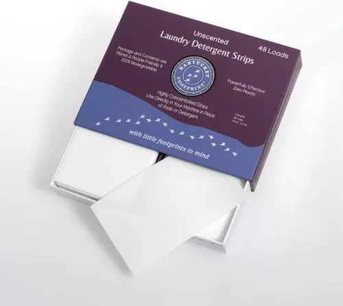 Vista 10 de Tiras de detergente para ropa Manzanilla Hojas de detergente para ropa de bajo desperdicio 48 cargas