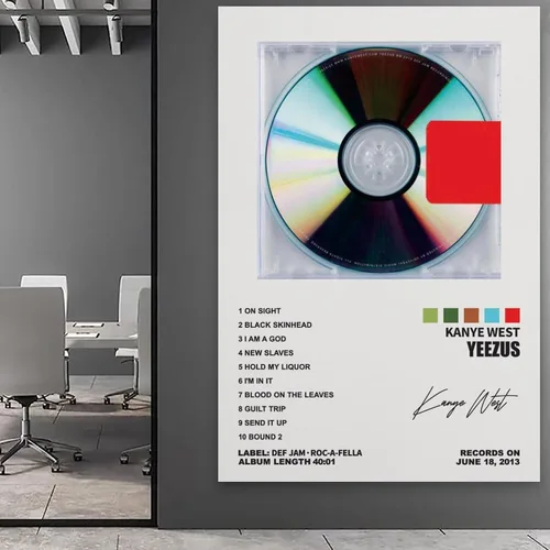 Vista 5 de YELLOWV Kanye - Póster de West Yeezus para habitación, estética, lienzo, arte de pared, decoración de dormitorio, 12 x 18 pulgadas (11.8 x 17.7 in)