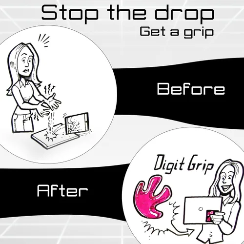 Vista 6 de Digit Grip™ -Agarre para teléfono - Soporte para teléfono celular para manos ergonómico y cómodo - Agarre para teléfono celular para la mayoría