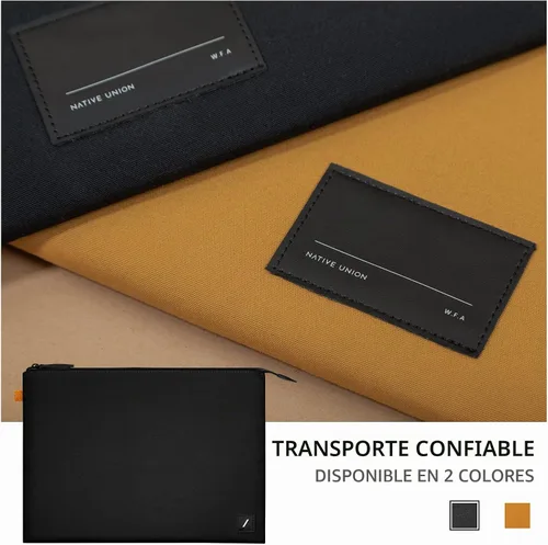 Vista 7 de Native Union W.F.A Funda para MacBook de 13 pulgadas, funda delgada minimalista hecha de materiales reciclados con protección de 360 grados Negro