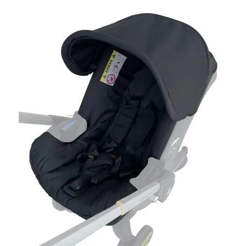 Vista 9 de Kit de cambio y lavado, cubierta protectora para sombrilla del dosel, compatible con los cochecitos con asiento de automóvil Doona (Beige y Negro)