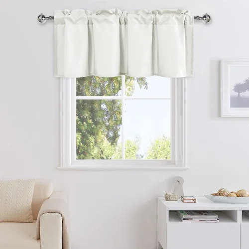 Vista 56 de DWCN Cortinas de Cenefa para Sala de Estar, Cocina, Baño/Sótano - Aqua Sólido, 1 Panel, 42 x 12 Pulgadas, Oscurecimiento de Habitación Solid Short