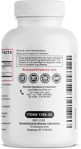 Vista 6 de Bronson - Raíz de remolacha + L-arginina óxido nítrico y soporte de resistencia, 60 cápsulas Fórmula de rendimiento 2 en 1, soporte cardiovascular