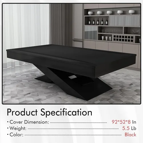 Vista 4 de Funda para mesa de billar de 7 pies con cepillo para mesa de billar, fundas de cuero impermeable para exteriores, para proteger la mesa de billar