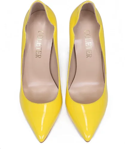 Vista 2 de COLETER Tacones altos para mujer, zapatos de vestir con punta puntiaguda de 4.72 pulgadas, tacones de aguja, zapatos de fiesta de noche