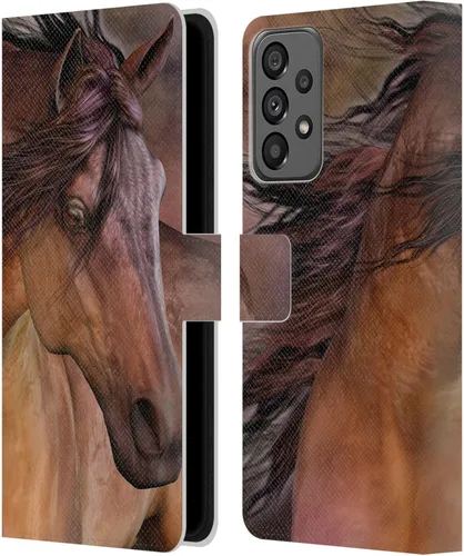 Vista 293 de Head Case Designs Officially Licensed Laurie Prindle A Morgan Christmas Western Stallion Leather Wallet Case Compatible with Samsung Galaxy A07 4G