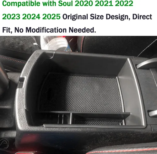 Vista 4 de TACORBO - Organizador de consola central compatible con KIA Soul 2020 2021 2022 2023 2024 2025, accesorios para reposabrazos y guantera
