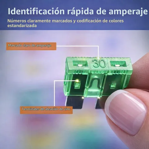 Vista 7 de MGI SpeedWare 60 piezas de fusibles de hoja LED surtido, brillo inteligente, 5 A, 10 A, 15 A, 20 A, 30 A, 40 A, ATO/ATC 12vDC de protección