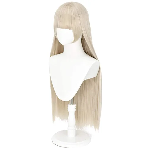 Vista 2 de Peluca de cosplay anime Momobami Ririka para Kakegurui gris largo pelo recto Halloween disfraz peluca
