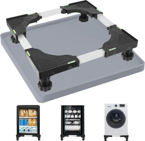 Vista 13 de ToLanbbt Mini soporte de nevera ajustable para lavadora y secadora con soporte de lavadora de 4 pies fuertes, base de soporte universal para muebles