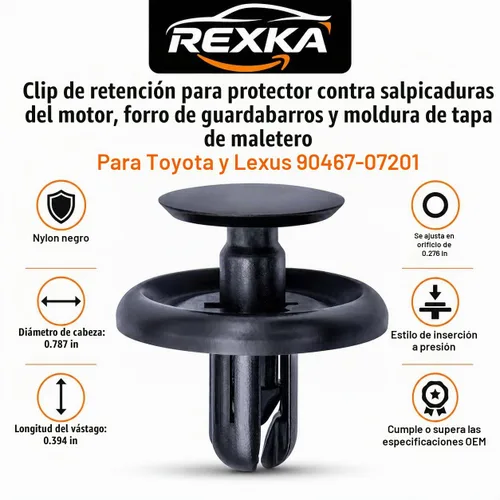 Vista 2 de Rexka 20 piezas de protector contra salpicaduras de motor Fender Liner tapa de maletero debajo de la cubierta clip de retención estilo empuje 20PZAS
