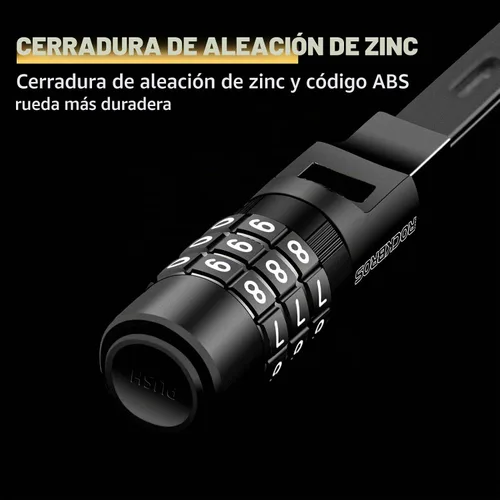 Vista 3 de ROCKBROS Cerradura de amarre con cremallera de 3 dígitos de combinación