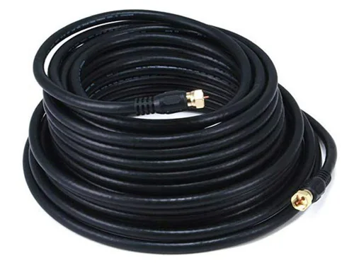 Vista 18 de Monoprice RG6 Quad Shield CL2 - Cable coaxial con conector tipo F para televisión, 1.5 pies