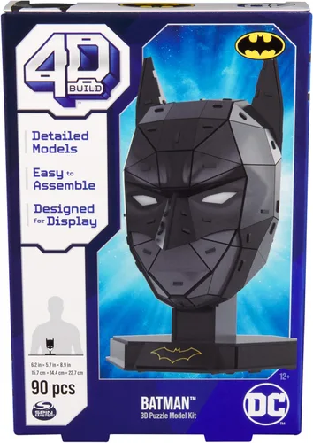 Vista 7 de 4D Build, Kit de modelo 3D de DC Batman con soporte, artículos coleccionables de Batman y decoración de escritorio, rompecabezas para adultos
