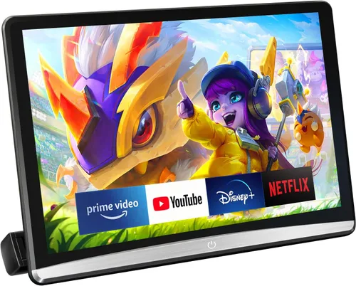 Vista 8 de 12.4 pulgadas 4K Android portátil coche TV monitor tableta para asiento trasero, teléfono soporte inalámbrico espejo enlace pantalla táctil