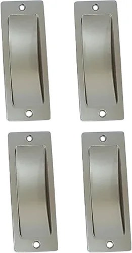 Vista 11 de QCAA Tirador rectangular de zinc fundido a presión, 1-5/8"x4-1/2, níquel satinado, paquete de 2, fabricado en Taiwán