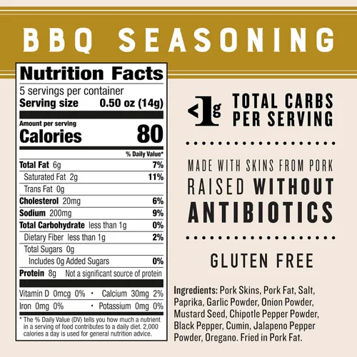 Vista 2 de EPIC Cortezas de cerdo BBQ sin gluten, 2.5oz