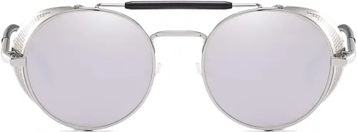 Vista 2 de Dollger Gafas de sol estilo steampunk redondas vintage gafas retro protección UV400 para hombres y mujeres