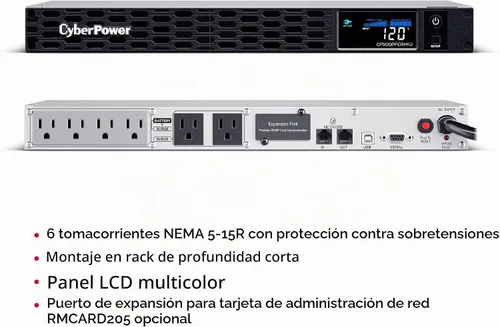Vista 3 de CyberPower CP500PFCRM1U PFC Sinewave UPS Battery Backup and Surge Protector