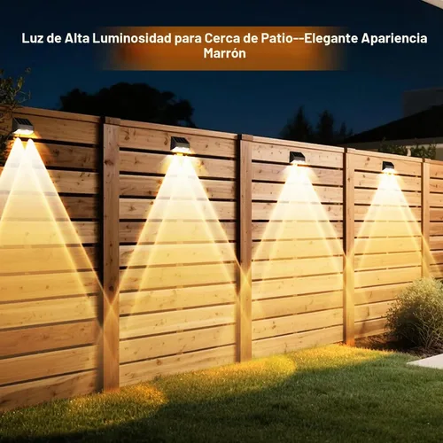 Vista 4 de Luces solares de valla súper duraderas al aire libre, luces de cubierta impermeables, perfectas para días de invierno y lluviosos, iluminación solar
