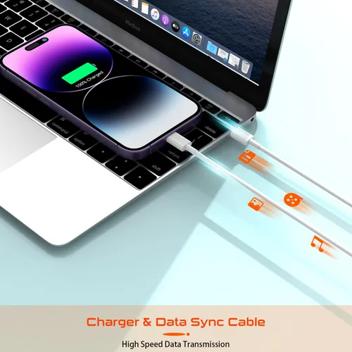Vista 7 de Cargador para iPhone de carga rápida, 20 W, USB C, cargador rápido de 3 pies compatible con iPhone 14 pro/14 pro