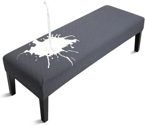 Vista 16 de Fuloon - Funda impermeable para banco de comedor, funda extraíble para banco lavable, protector de asiento para banco para sala de estar, Beige
