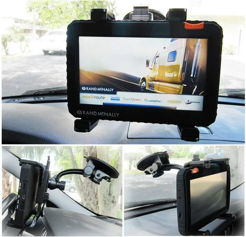 Vista 3 de Soporte para parabrisas de coche y camión, soporte de ventosa con soporte ajustable, compatible con GPS de 7 pulgadas y tabletas de 7 a 10 pulgadas