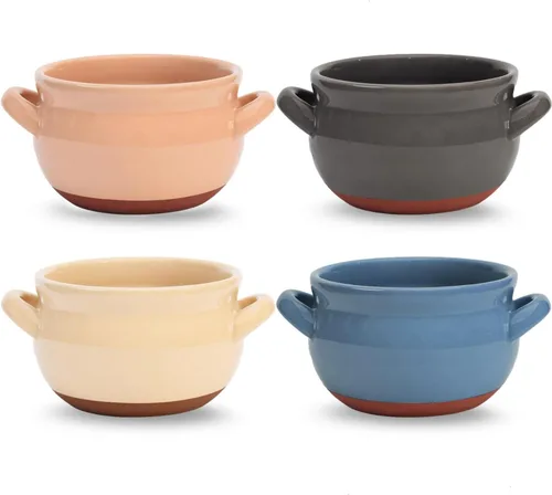 Vista 11 de Vumdua Tazones de Sopa de Cebolla Francesa con Asas, Cuencos de Cerámica para Servir Sopa de 16 Oz Crocks - Cuencos Aptos para Horno para Chile