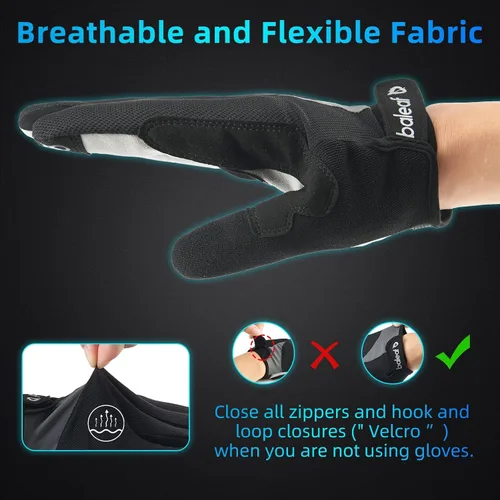 Vista 5 de BALEAF Guantes de ciclismo para hombres y mujeres, guantes de bicicleta de montaña, guantes de MTB, pantalla táctil de dedo completo, acolchados que