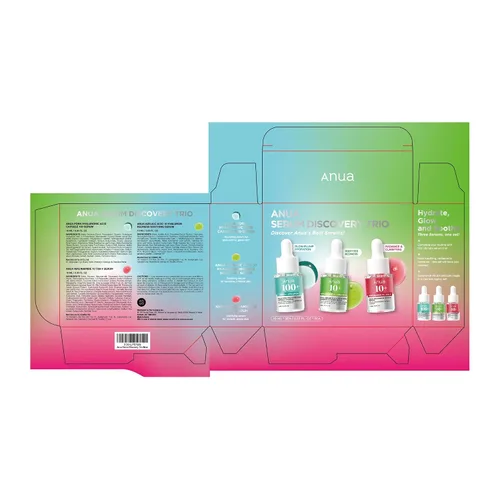 Vista 7 de Kit de viaje de tamaño mini de suero facial Anua Discovery Trio, con ácido hialurónico, niacinamida y ácido azelaico, set de regalo hidratante